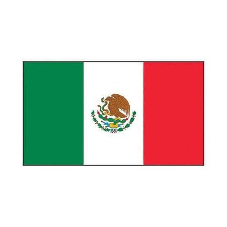 ACCUFORM Hard Hat Sticker, 134 in Length, 1 in Width, Mexico Flag Legend, Adhesive Vinyl LHTL375